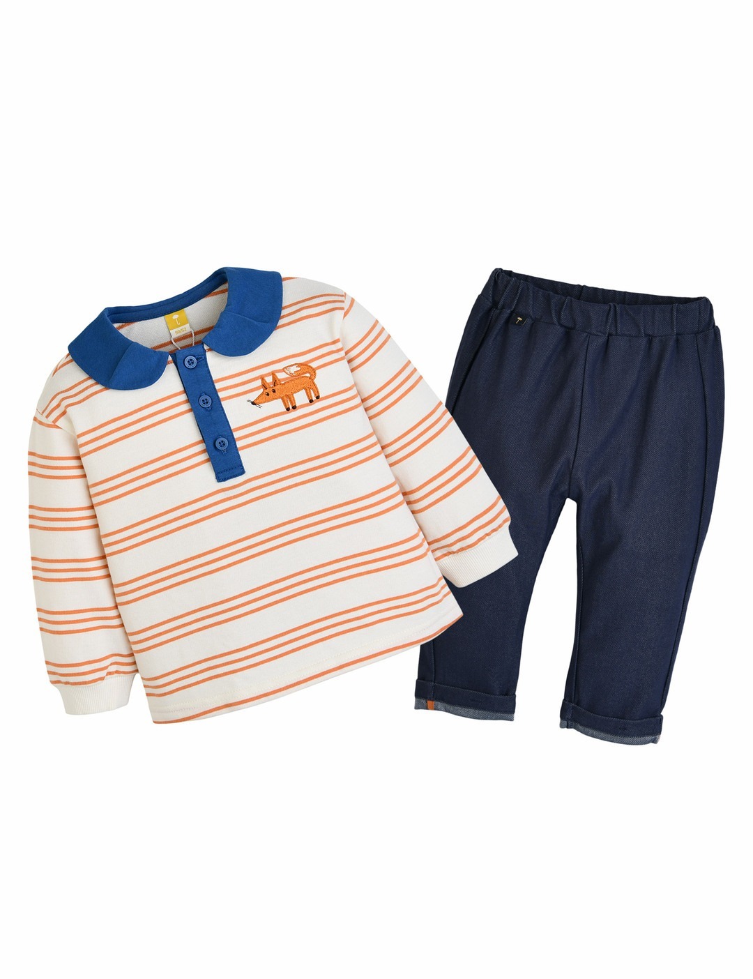 Moimoln☘︎25秋 狐狸條紋上下套裝(橘)