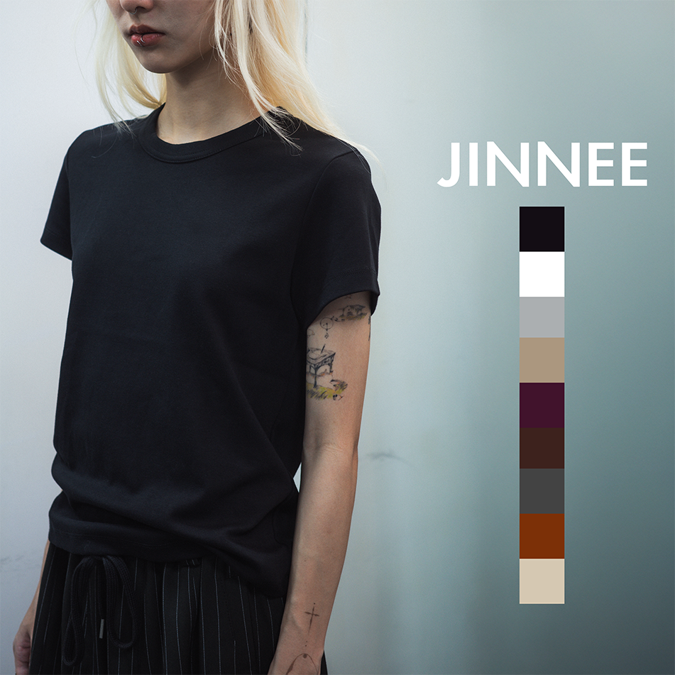 JINNEE 彈性透氣 素色 圓領 合身 短袖 上衣 多色