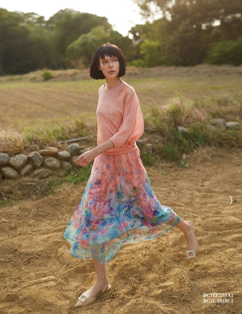 BC1EA018C1 法式生活抽皺A字傘裙