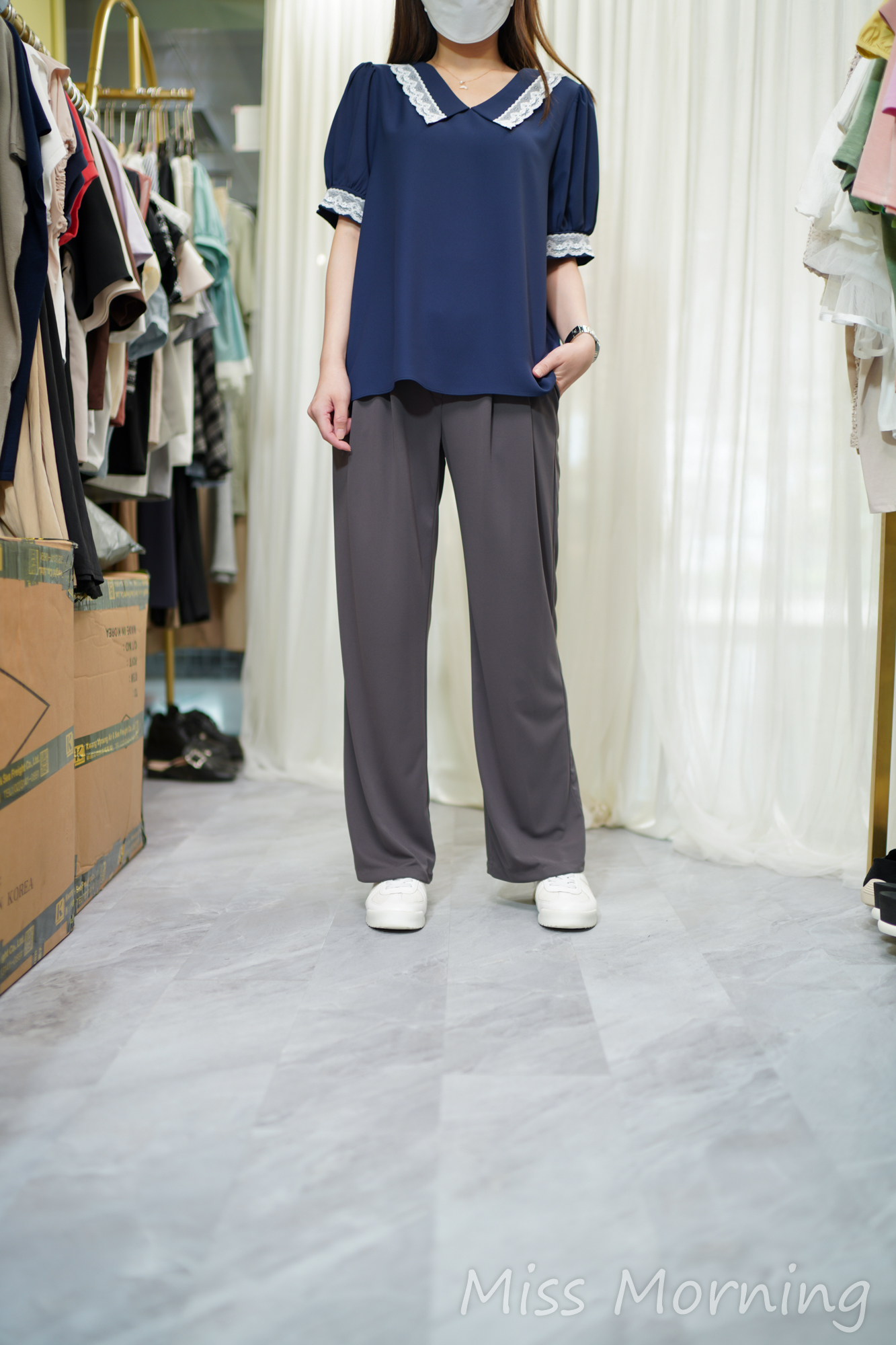 免燙簡約大方又顯瘦雪紡衫(14734)