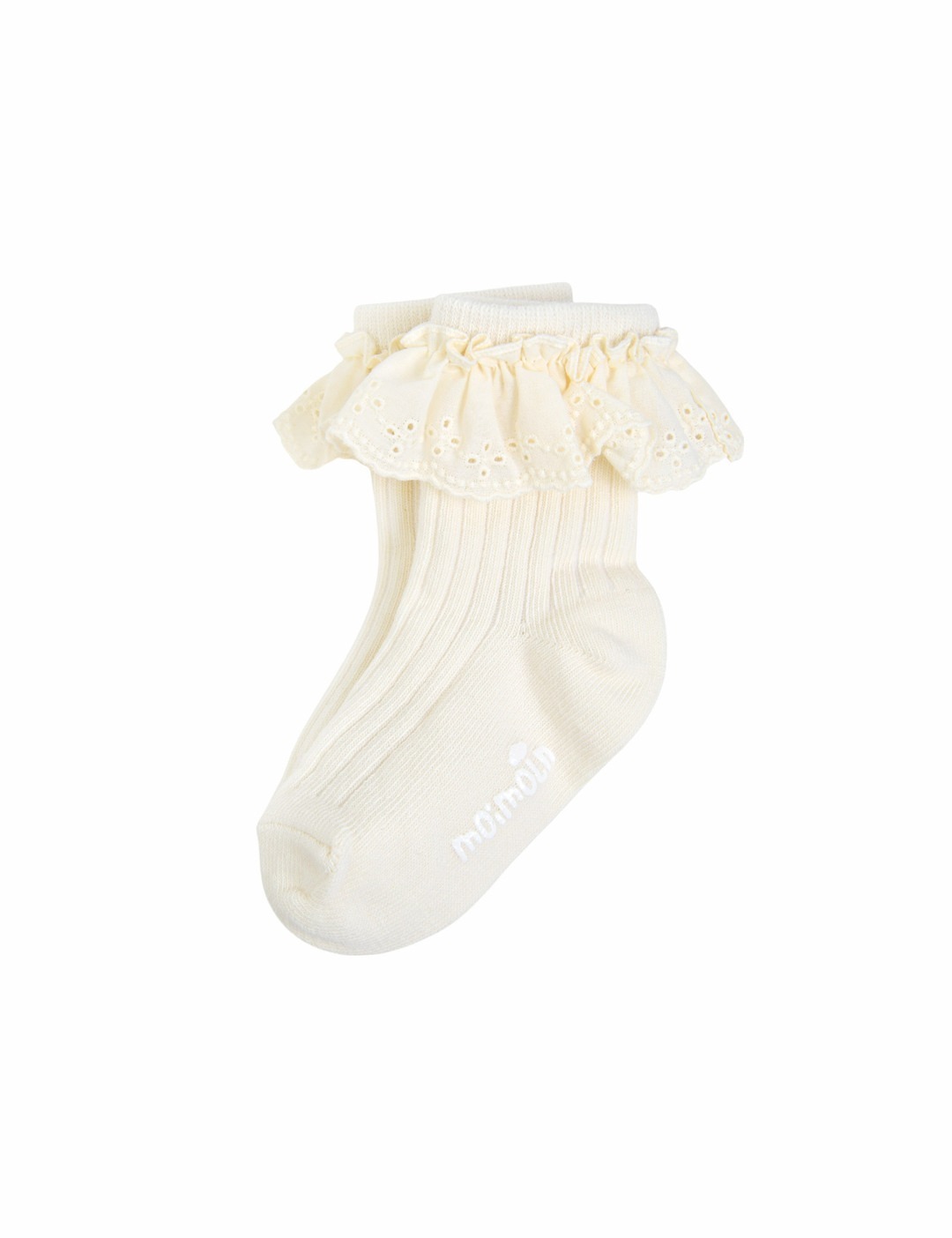 Moimoln☘︎25秋 甜美蕾絲花邊短襪(象牙白)
