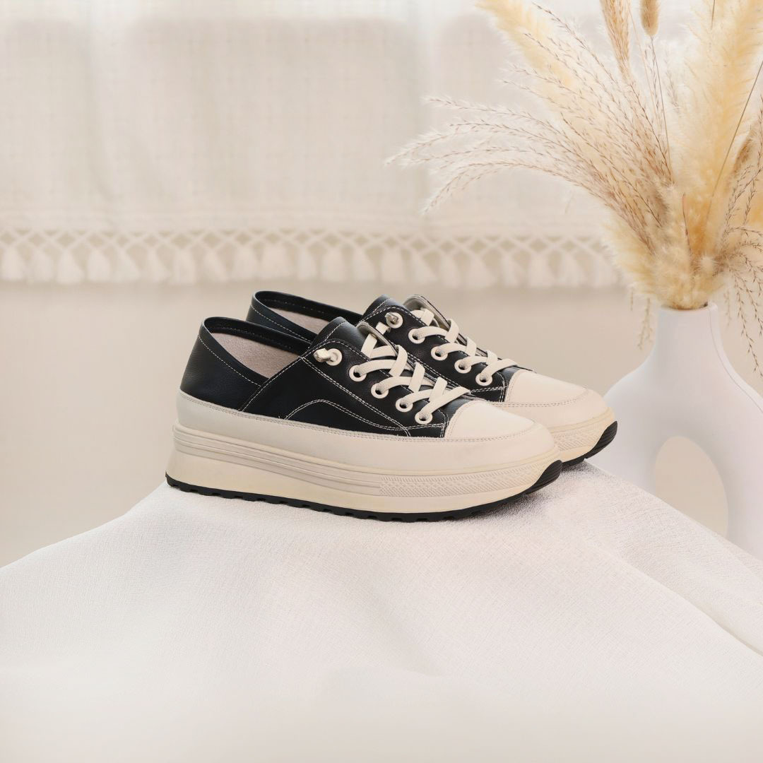 2way增高厚底鞋 奶油白(真皮女鞋/真皮厚底鞋/乳膠鞋墊)