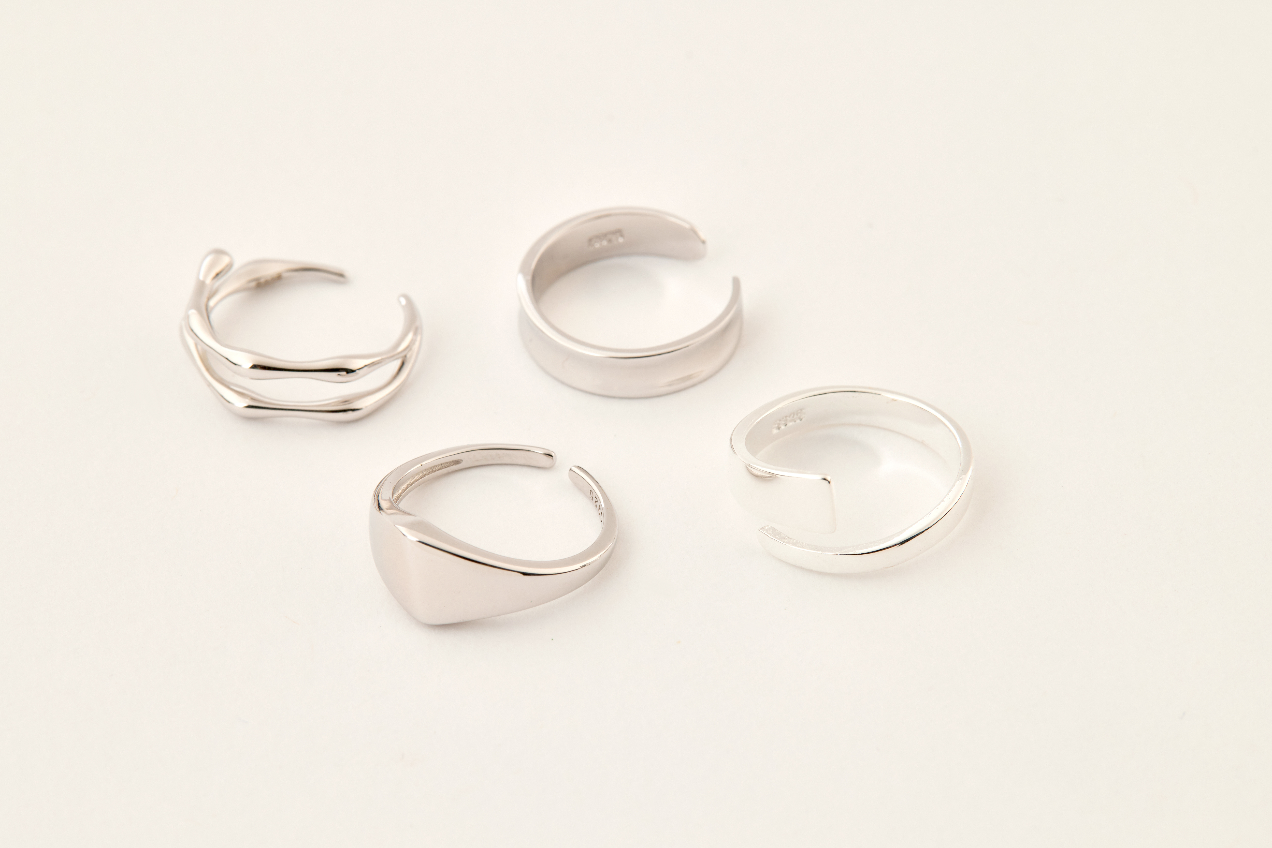 純銀不對稱尾戒