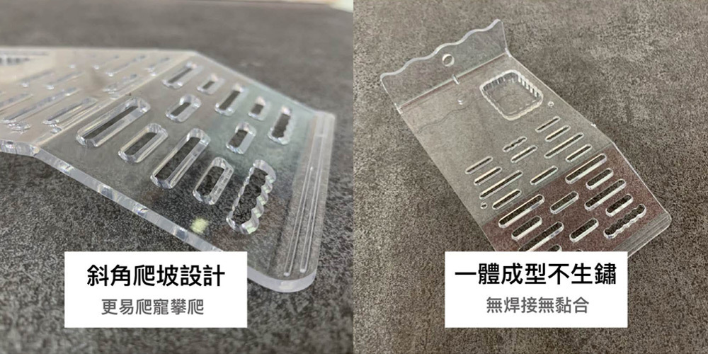 人性化間隔開口與階梯設計，不僅方便小龜攀爬上岸，也有助於鍛煉四肢、強身健體