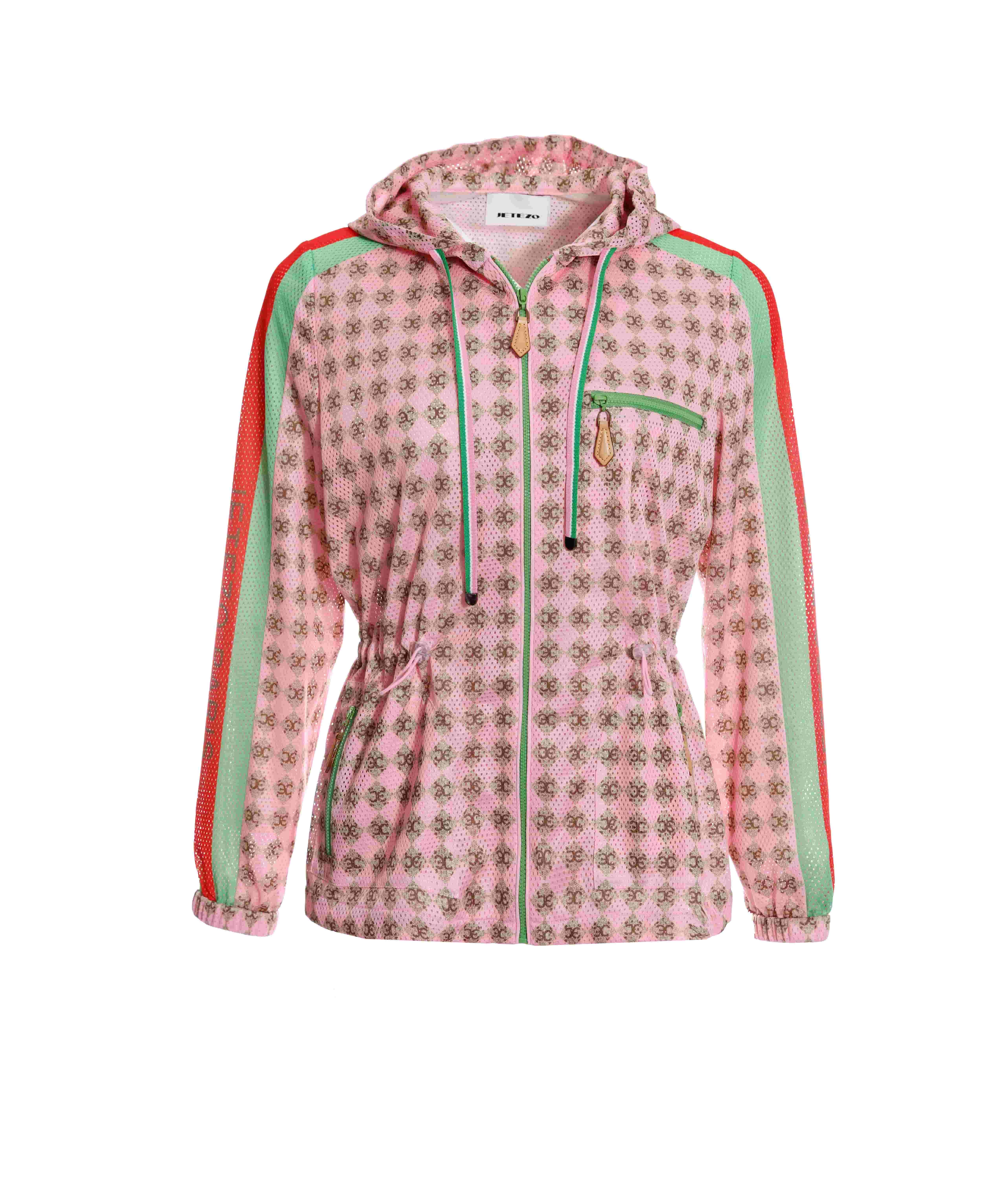 BC1EB010D1 濱海風情logo老花滿版印花長版運動休閒外套