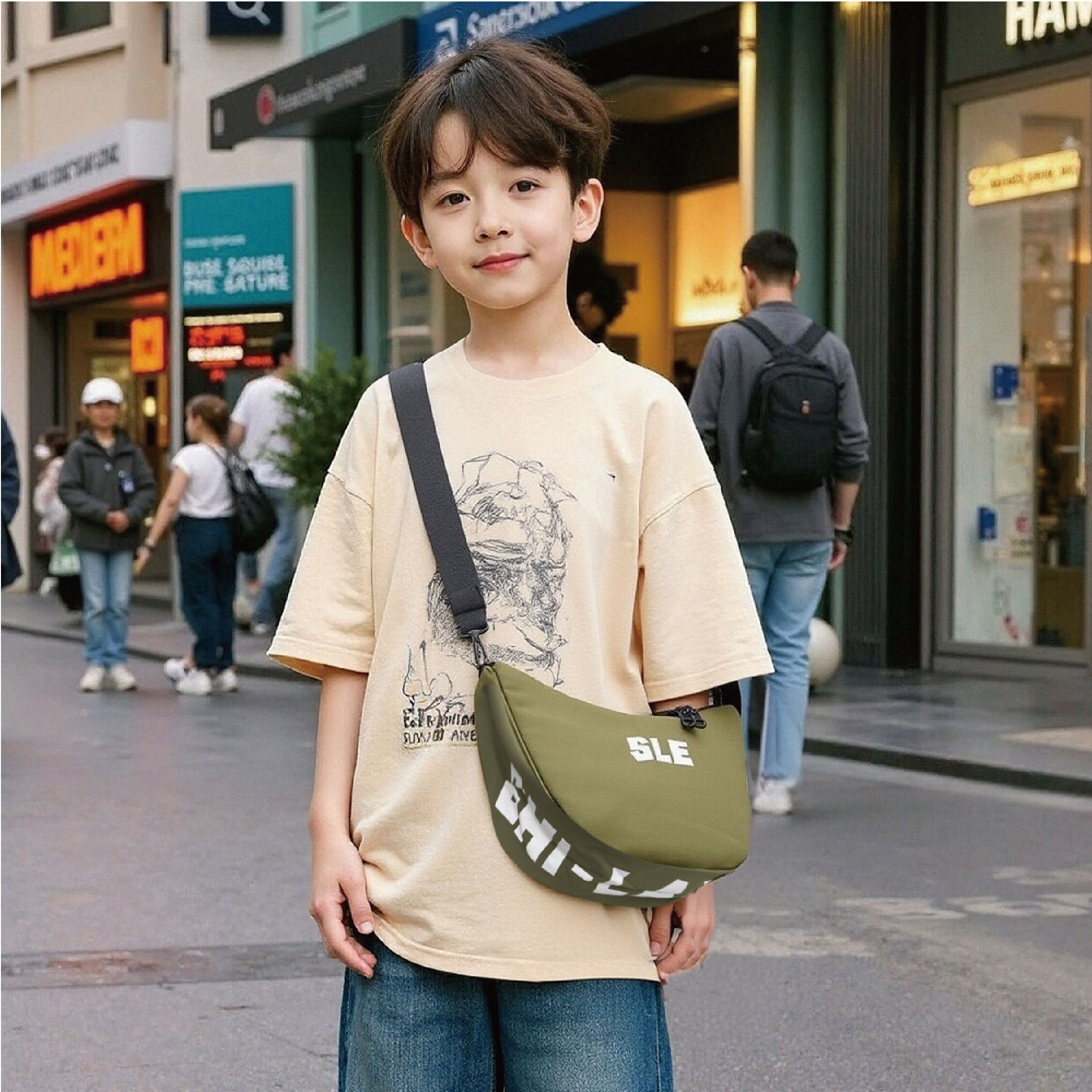 【JA2222】SLE休閒月牙斜背包＊二色