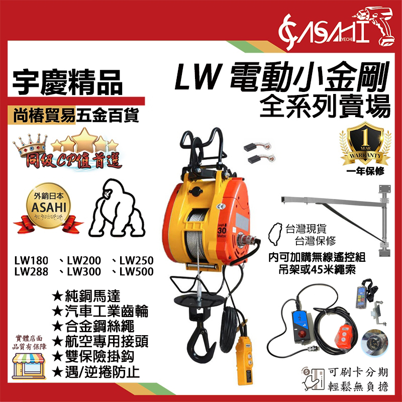 附發票｜LW系列 電動小金剛吊車｜全系列賣場 LW180 LW250 LW300 遇缺一律出LW500