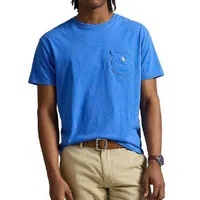 [S] PRL BLUE CLASSIC FIT JERSEY SHORT SLEEVE POCKET T-SHIRT, 710704248258-BLUE (SRL203)