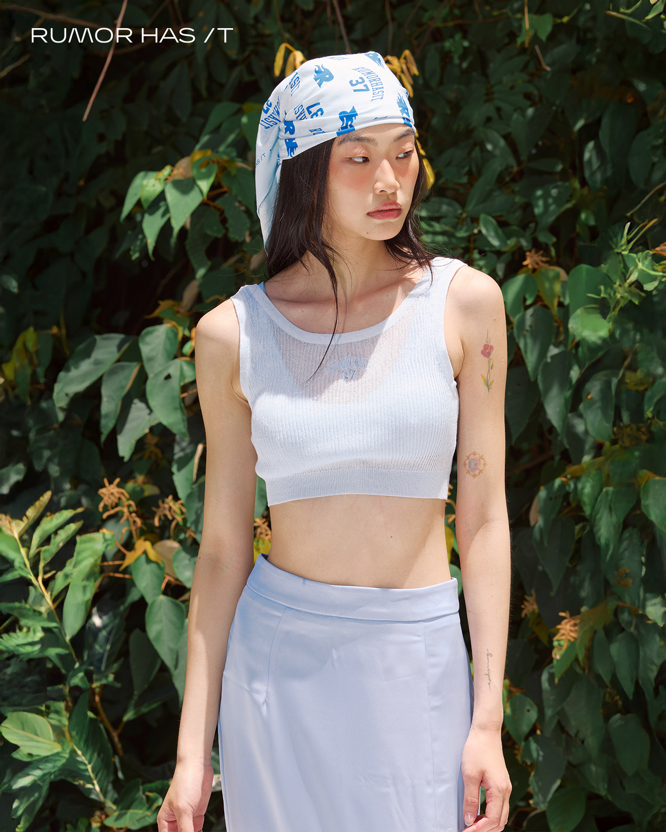 U Shaped Bra Top-Baby Blue