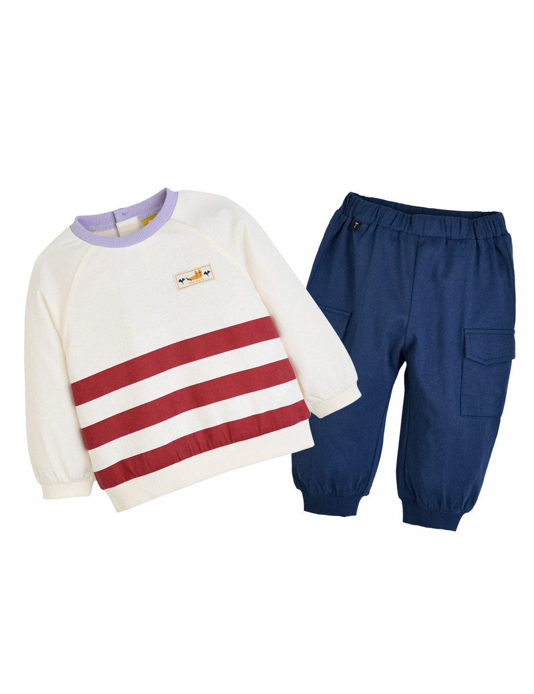 Moimoln☘︎25秋 休閒條紋套裝(紅色)