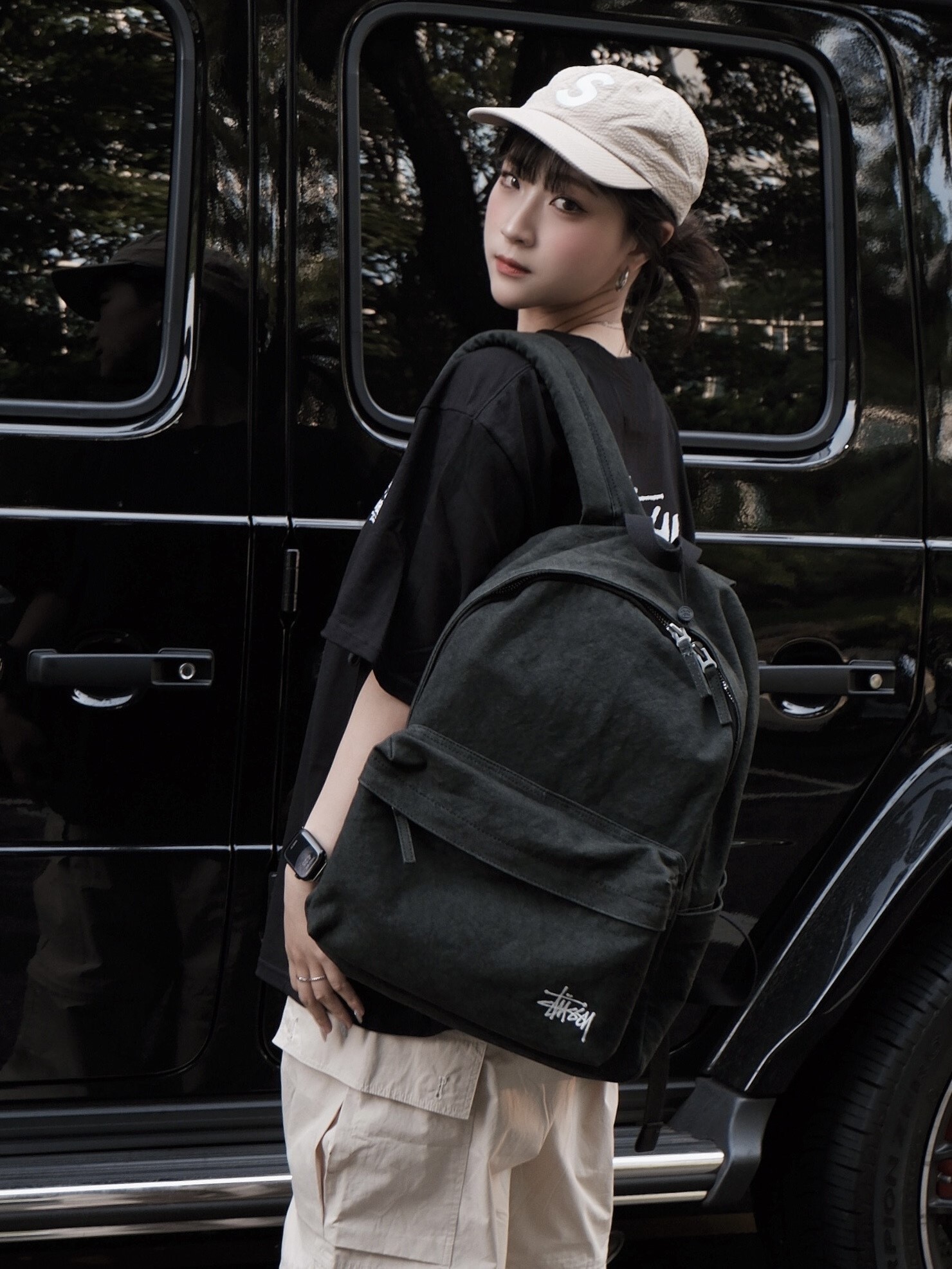 <快速出貨>  STUSSY CANVAS BACKPACK 復古水洗刷舊雙肩後背包