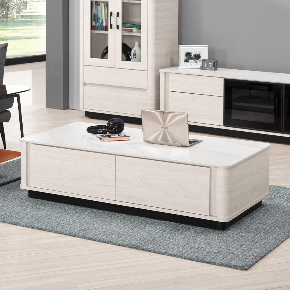 奧菲4尺四抽岩板大茶几