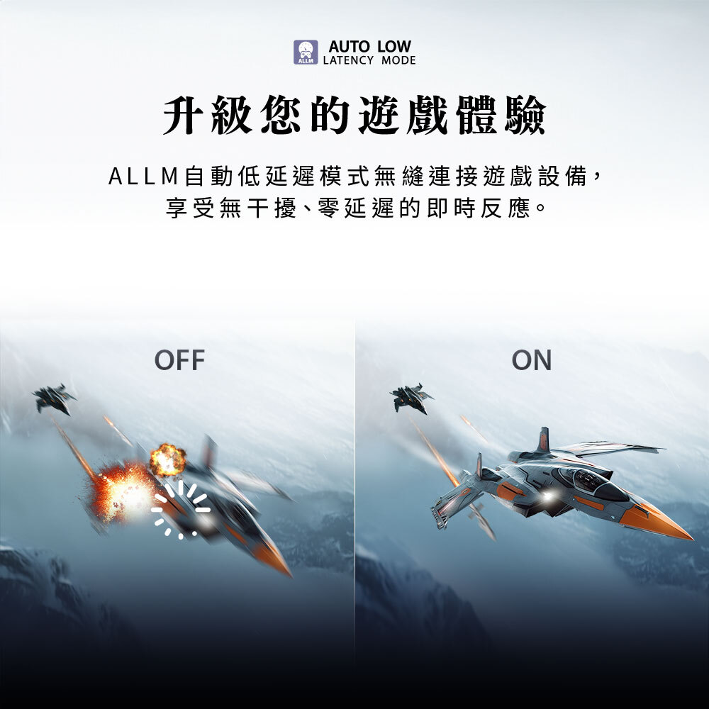 升級您的遊戲體驗|ALLM自動低延遲模式無縫連接遊戲設備,享受無干擾、零延遲的即時反應。