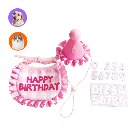 寵物生日帽和圍兜套裝