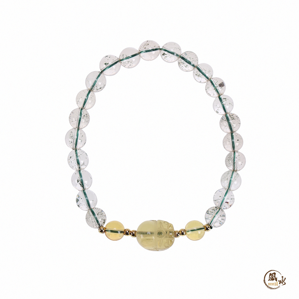 【風水好好玩】天然綠幽靈轉運珠手串（含盒）