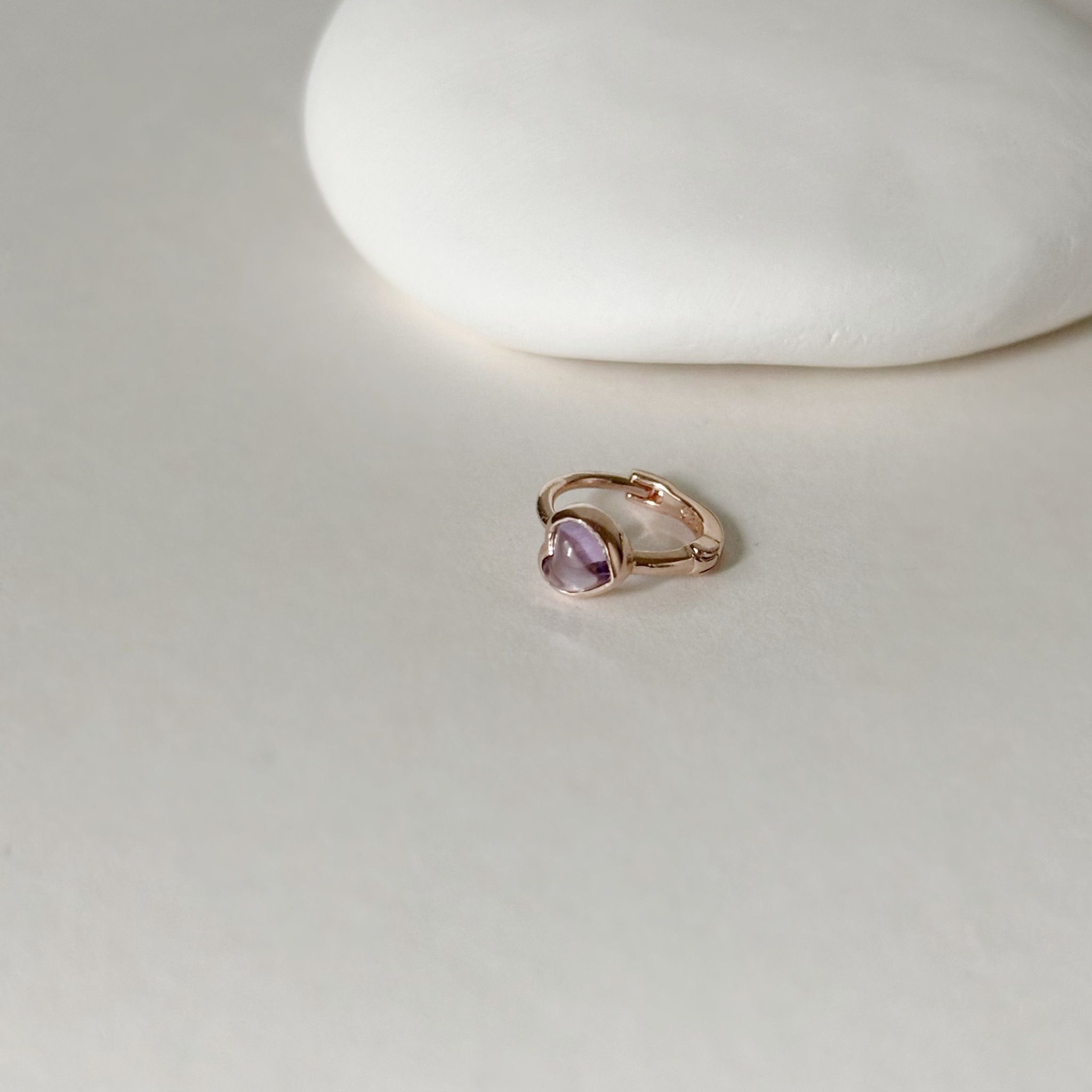 QQ heart紫水晶小耳圈