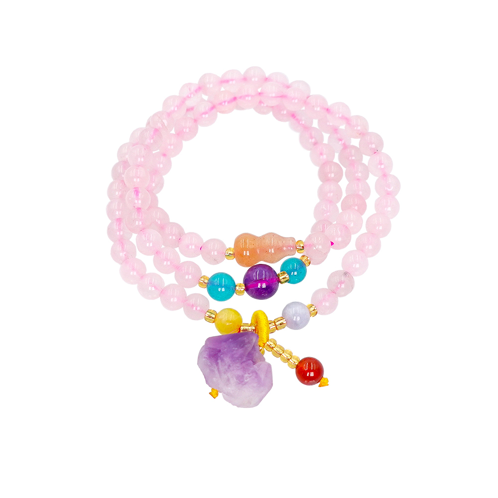 【風水好好玩】紫水晶原礦粉晶多圈式手鍊(含盒)