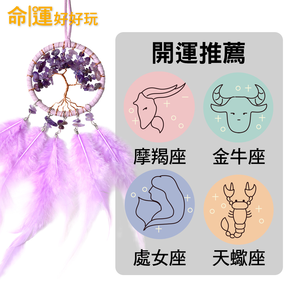 【命運好好玩】紫晶樹好運網掛飾(廠商直出)