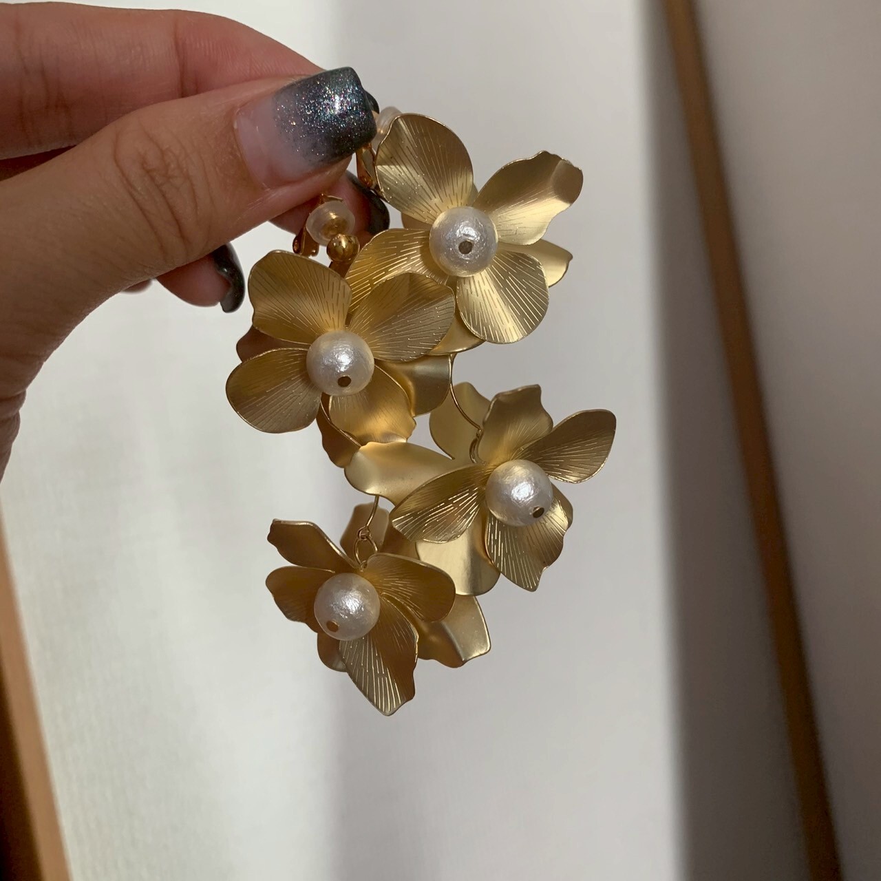 [m-world] mat gold flower | 耳針 | NO.44