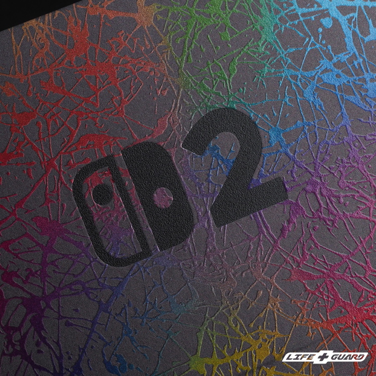 LIFE+GUARD Nintendo Switch 2 貼膜細節圖，LIFE+GUARD 風格設計