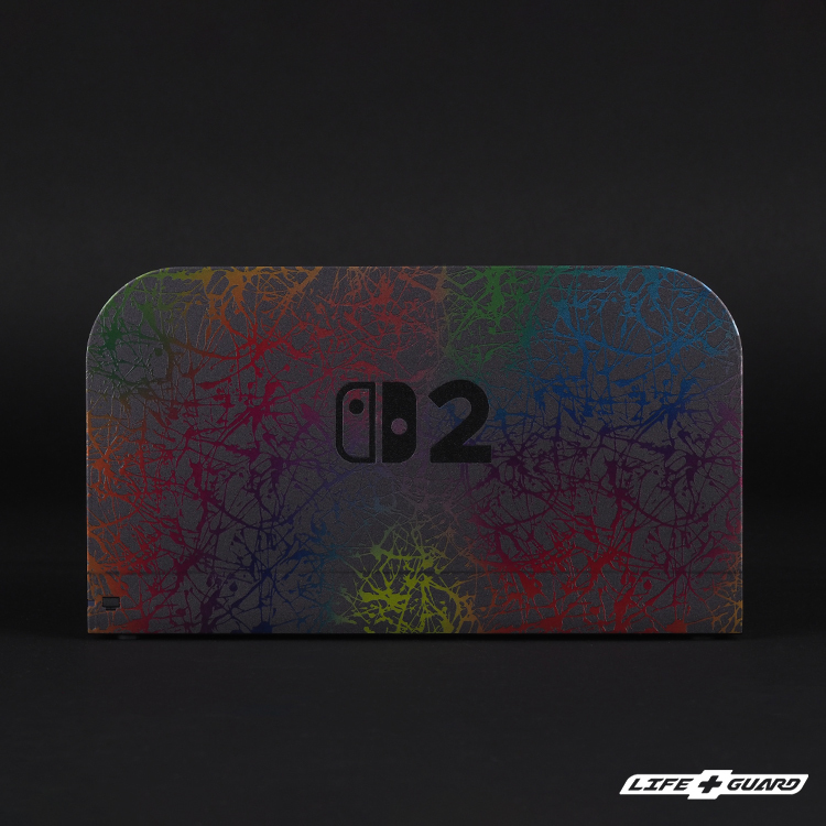 LIFE+GUARD Nintendo Switch 2 貼膜展示圖，LIFE+GUARD 潑墨系列風格設計