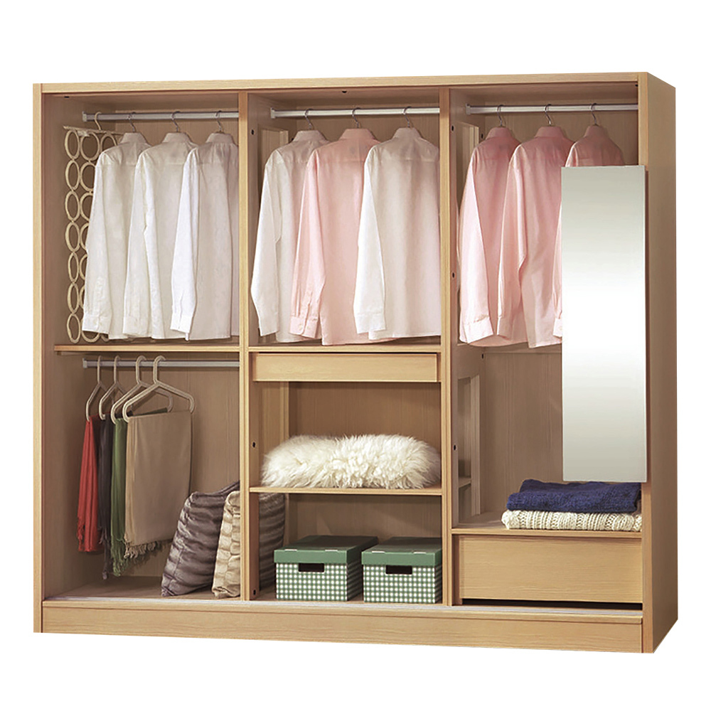 范奇7.5尺推門/拉門衣櫃(四吊桿)