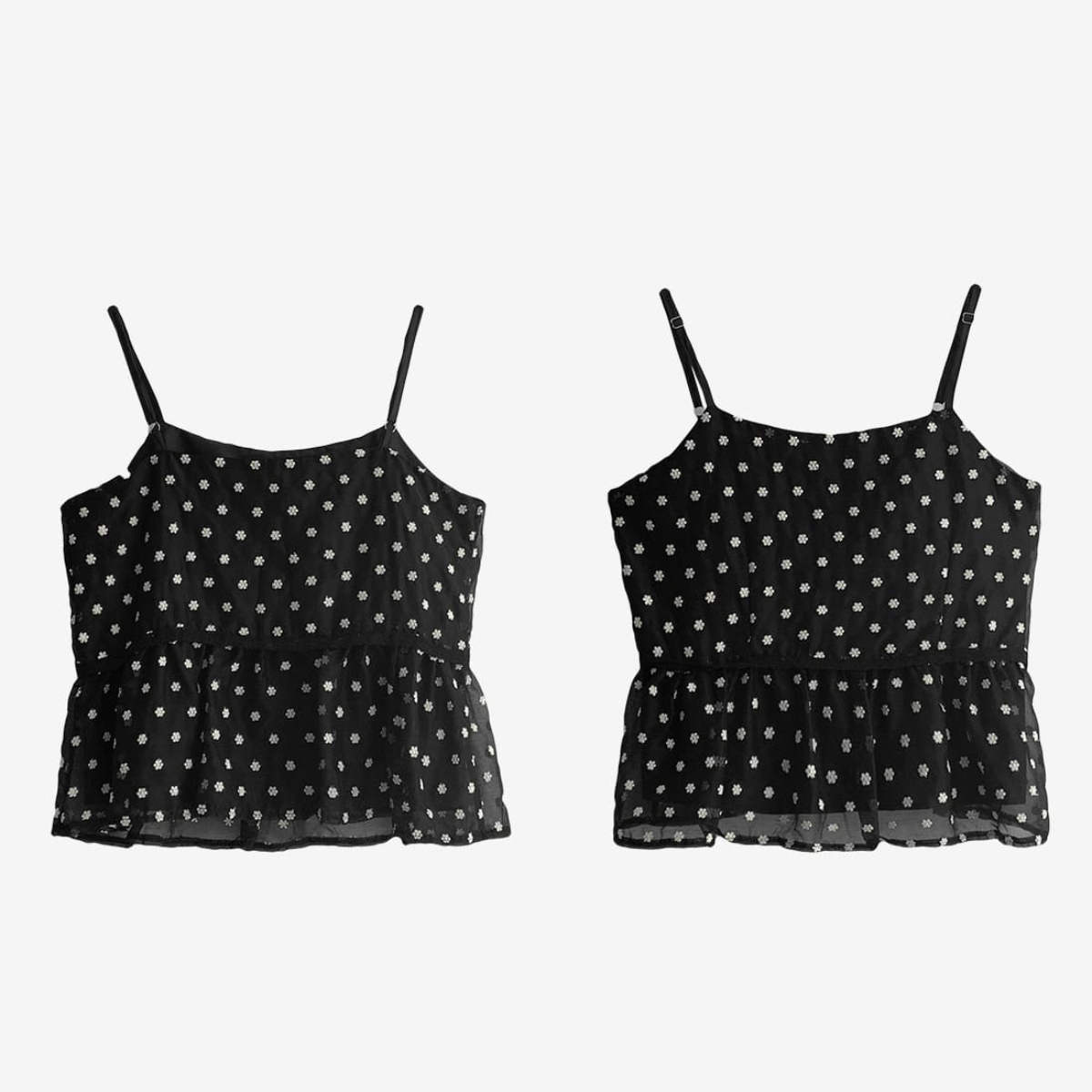 韓國Cherrykoko授權 甜感花語刺繡小花飄逸細肩背心