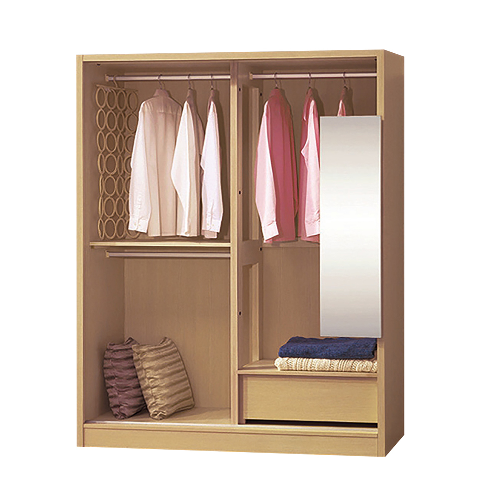 范奇5尺推門/拉門衣櫃(三吊桿)