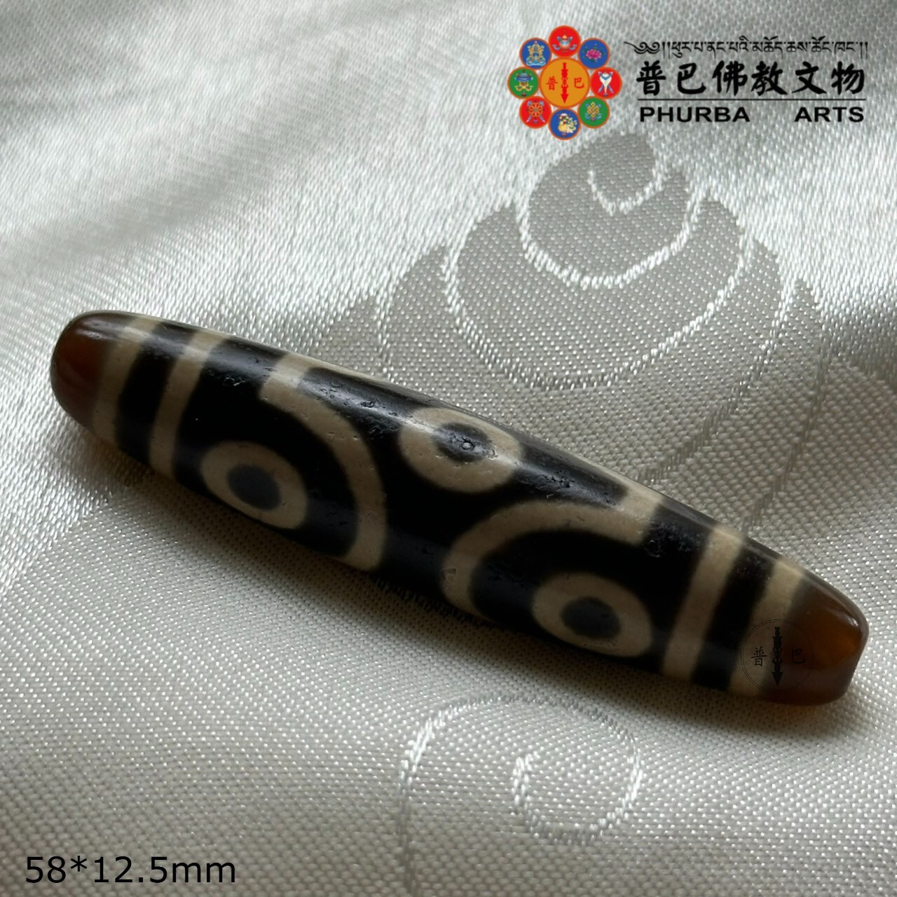 雙線十字六眼天珠-58*12.5mm