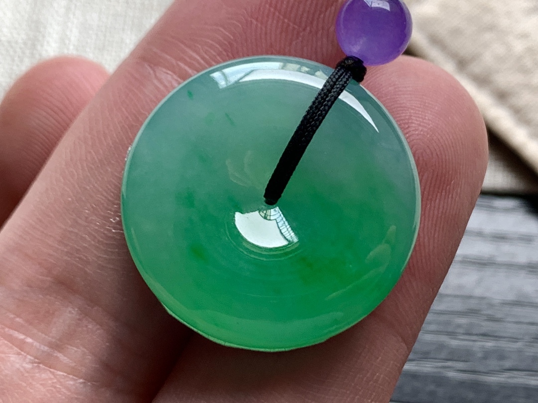 712311 翡翠高冰陽綠懷古 (24.6mm直徑)