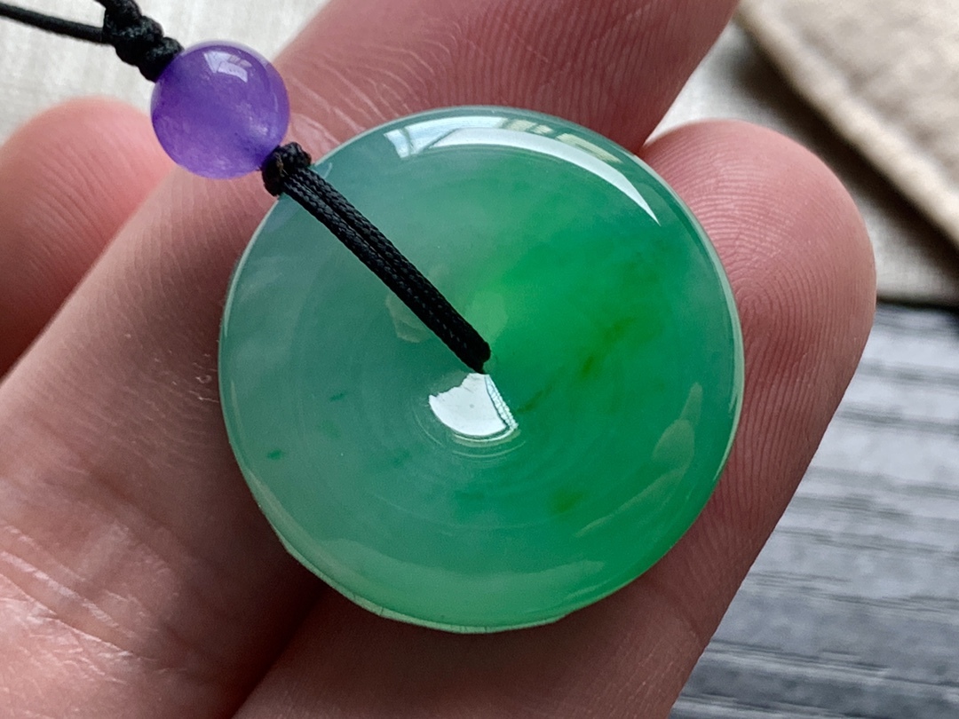 翡翠高冰陽綠懷古 (24.6mm直徑),天然翡翠A玉, 緬甸玉, Jade, Jadeite