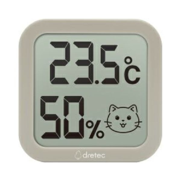 (3683) dretec - 寵物環境溫濕度計 (狗狗啡色/貓米色) 香港行貨  【2色可選】
