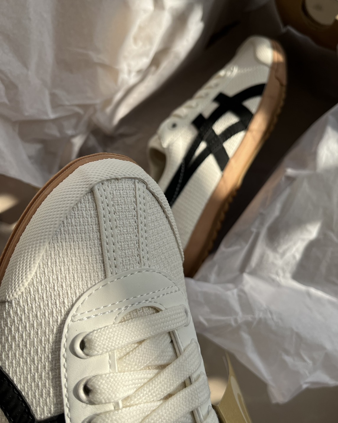 「SS預購」Asics TSG-110 復古 編織帆布 牛奶糖底 休閒鞋  米白黑 1203A516-100