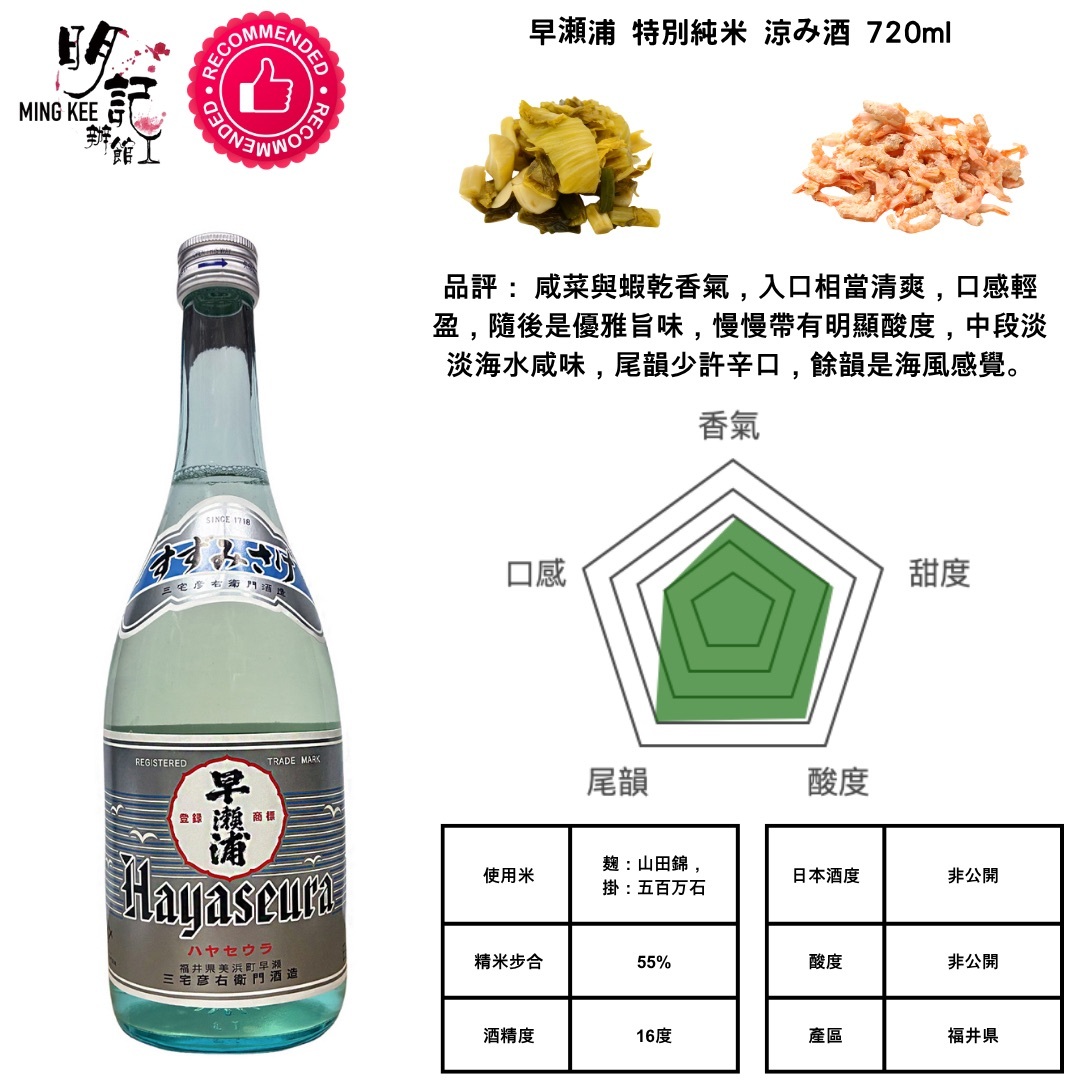 早瀬浦 特別純米 涼み酒 720ml