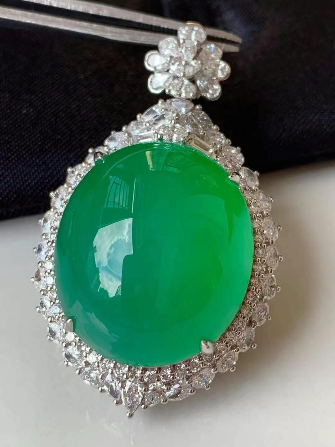 翡翠蛋面吊墜,天然翡翠A玉, 緬甸玉, Jade, Jadeite