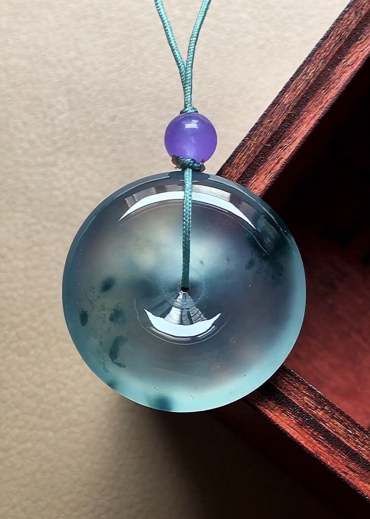 712337 翡翠玻璃種飄花懷古 (20mm直徑)