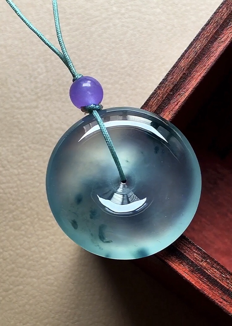 712337 翡翠玻璃種飄花懷古 (20mm直徑)