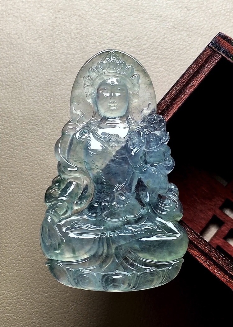 712338 翡翠玻璃種晴水度母