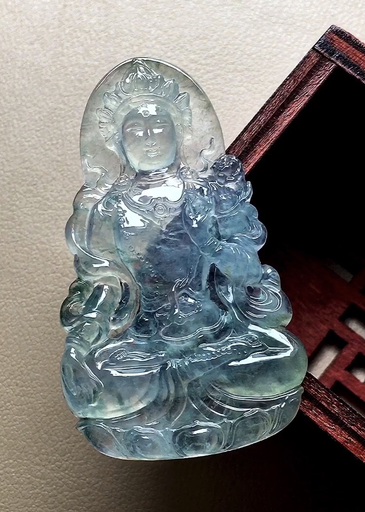 712338 翡翠玻璃種晴水度母