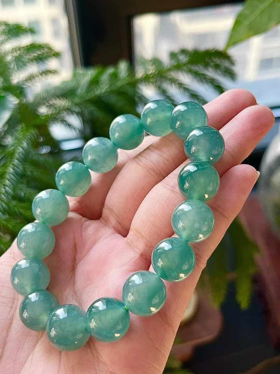 翡翠手串 (12.9mm直徑),天然翡翠A玉, 緬甸玉, Jade, Jadeite