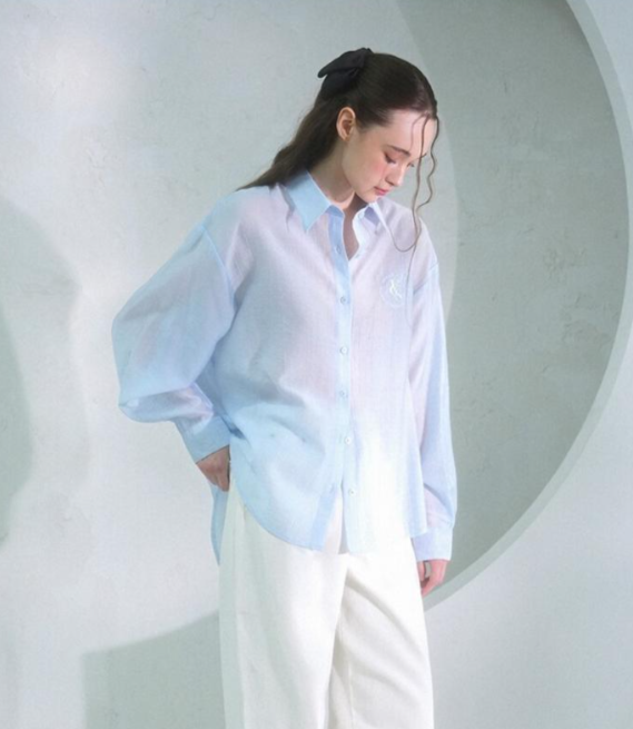 See-Through恤衫(粉藍色)