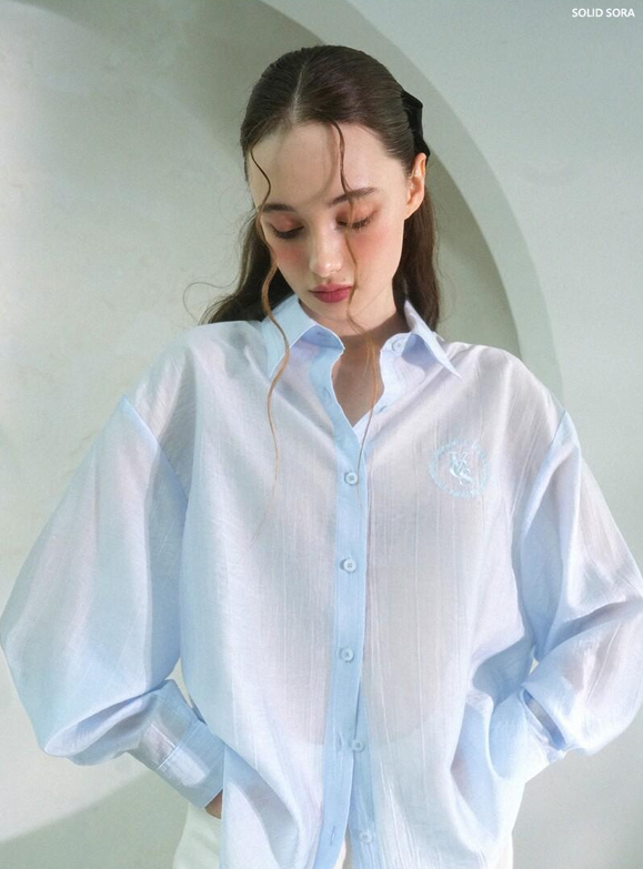 See-Through恤衫(粉藍色)