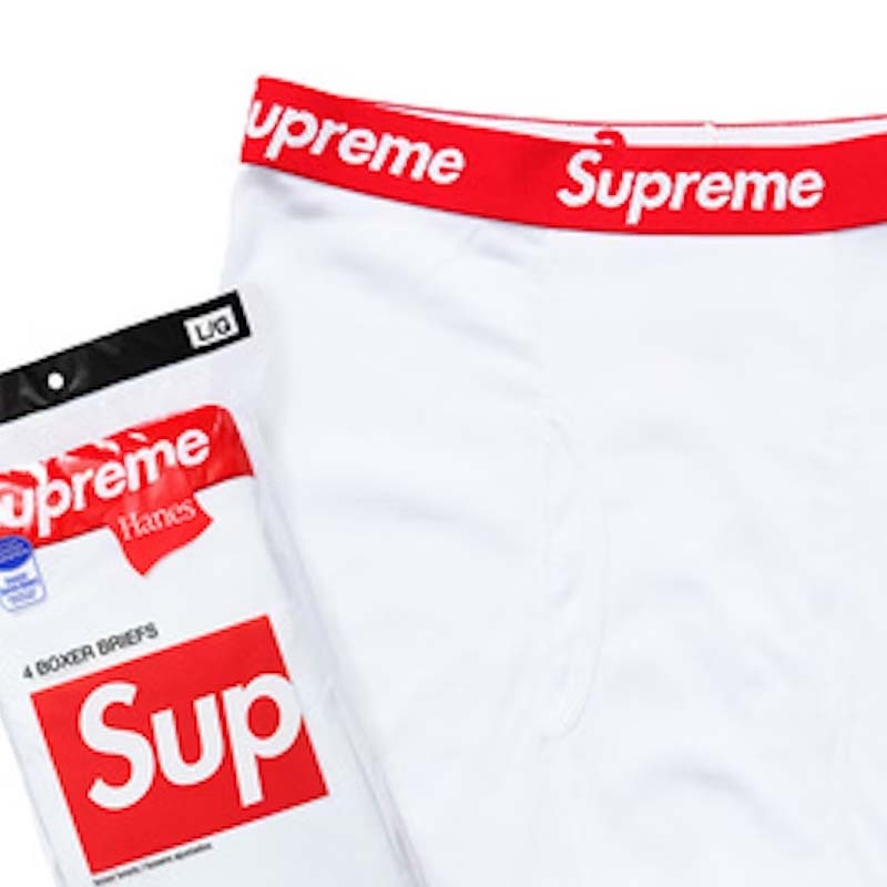 Supreme HANES BOXER BRIEF (4PACK) 白色 純棉四角內褲 運動四角褲 SUP-200 [台灣現貨]
