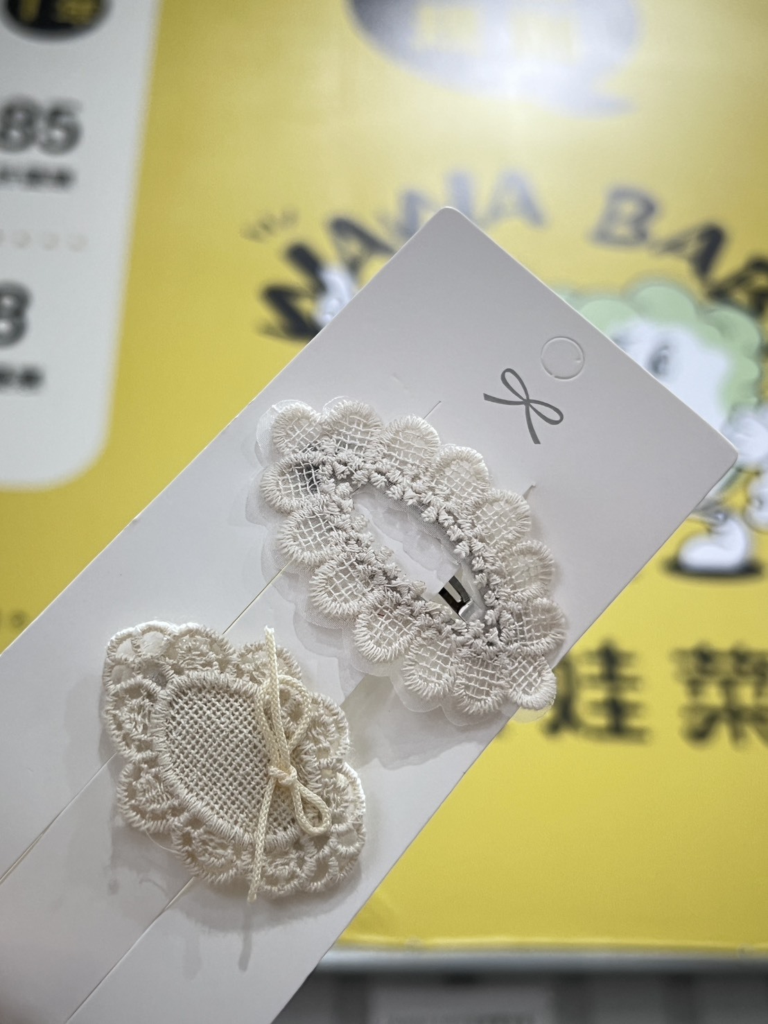 《1694》兩入蕾絲布蝴蝶結花朵髮夾-多款（隨機出貨）