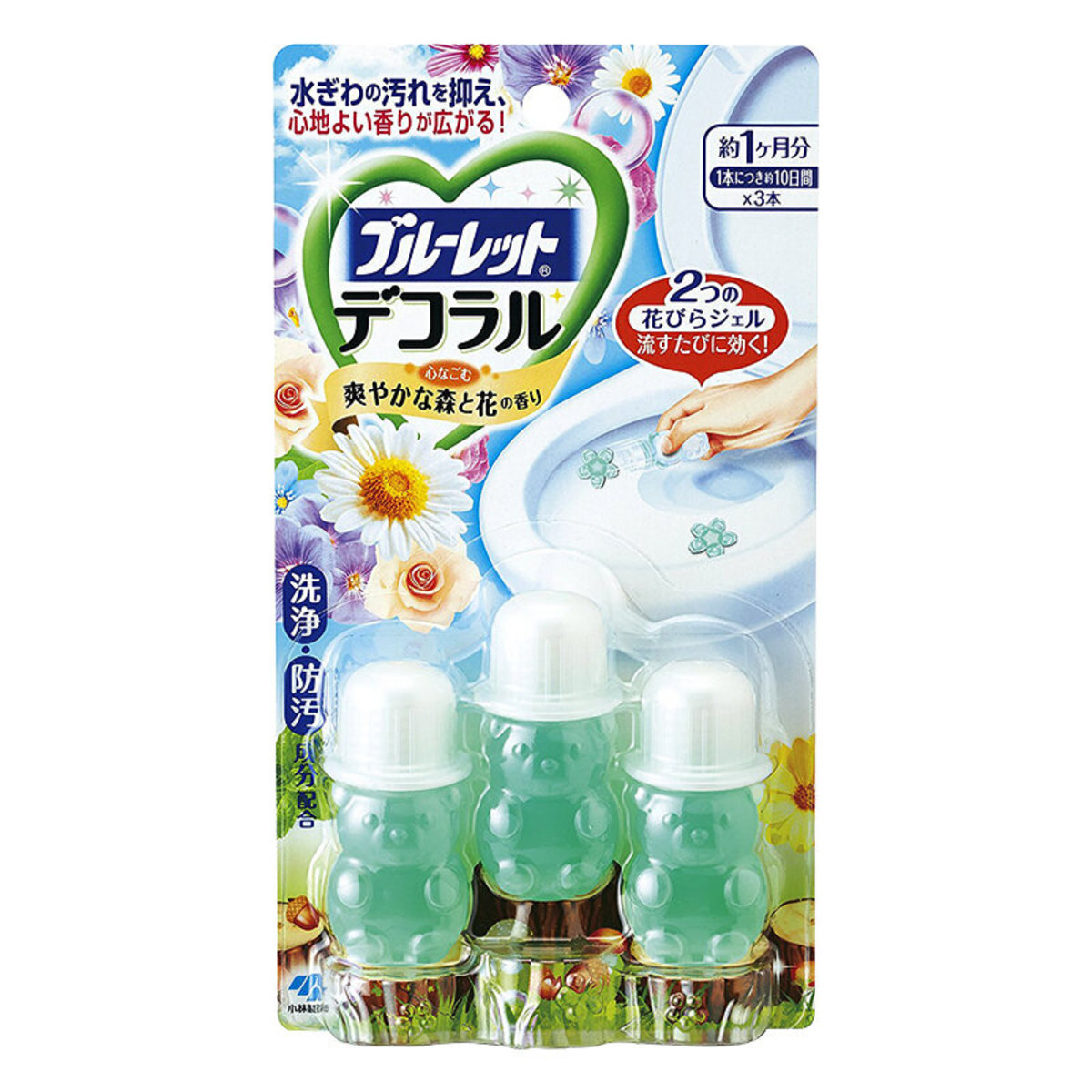 小林製藥 - 花瓣潔廁凝膠 清爽森林 22.5g ( 7.5g x 3)（平行進口）