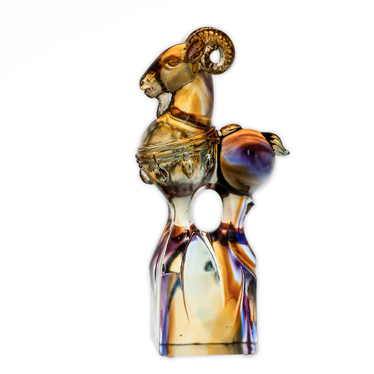 鹿港窯禮品館 居家開運 琉璃珍藏【吉羊-印章 文鎮 擺飾】