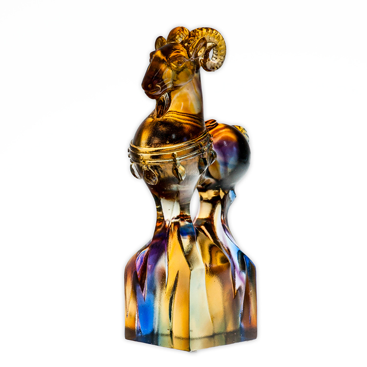 鹿港窯禮品館 居家開運 琉璃珍藏【吉羊-印章 文鎮 擺飾】