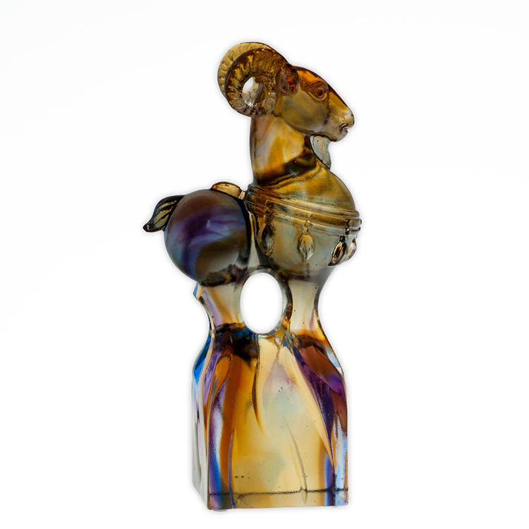 鹿港窯禮品館 居家開運 琉璃珍藏【吉羊-印章 文鎮 擺飾】