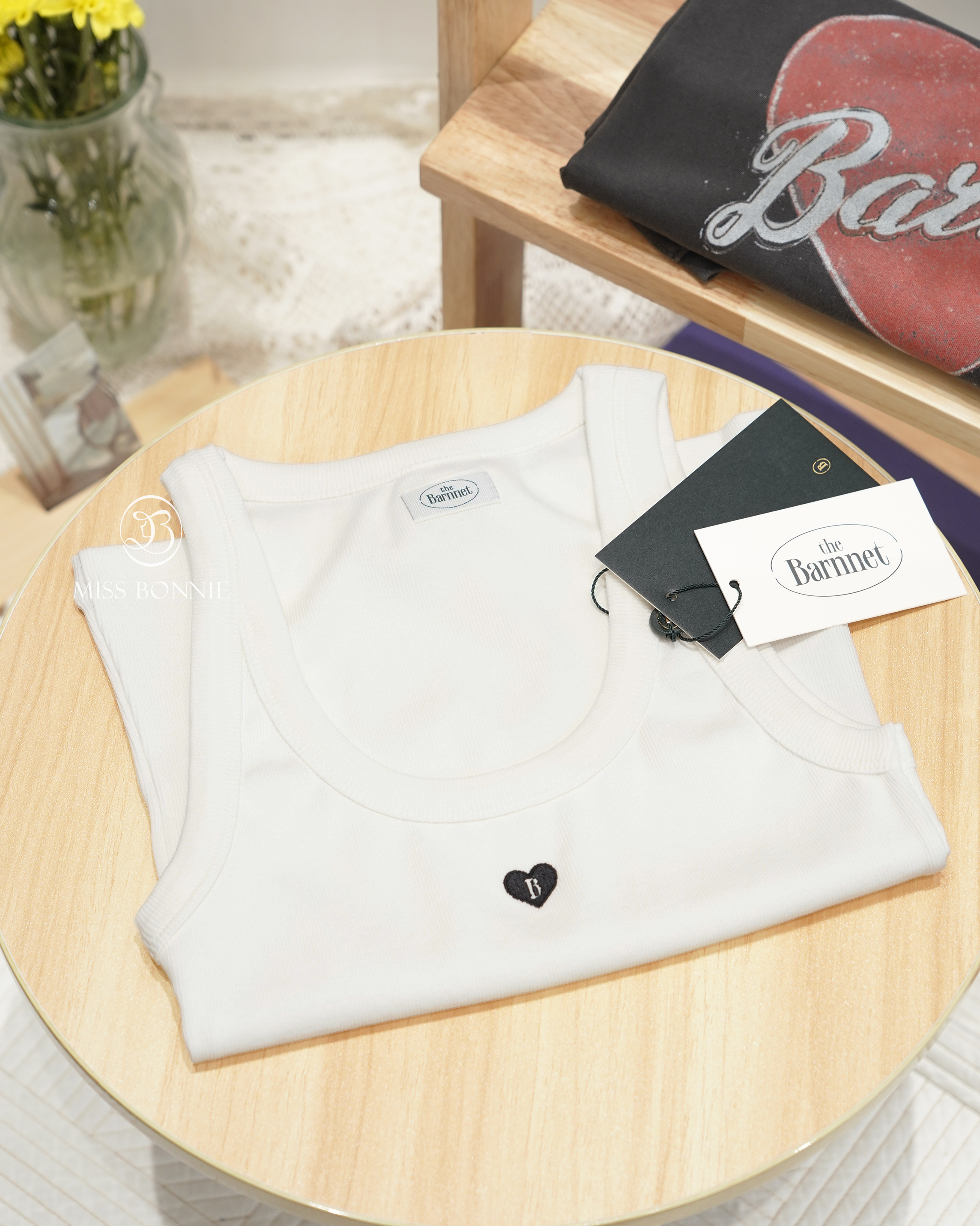 The Barnnet  B 標誌愛心羅紋背心