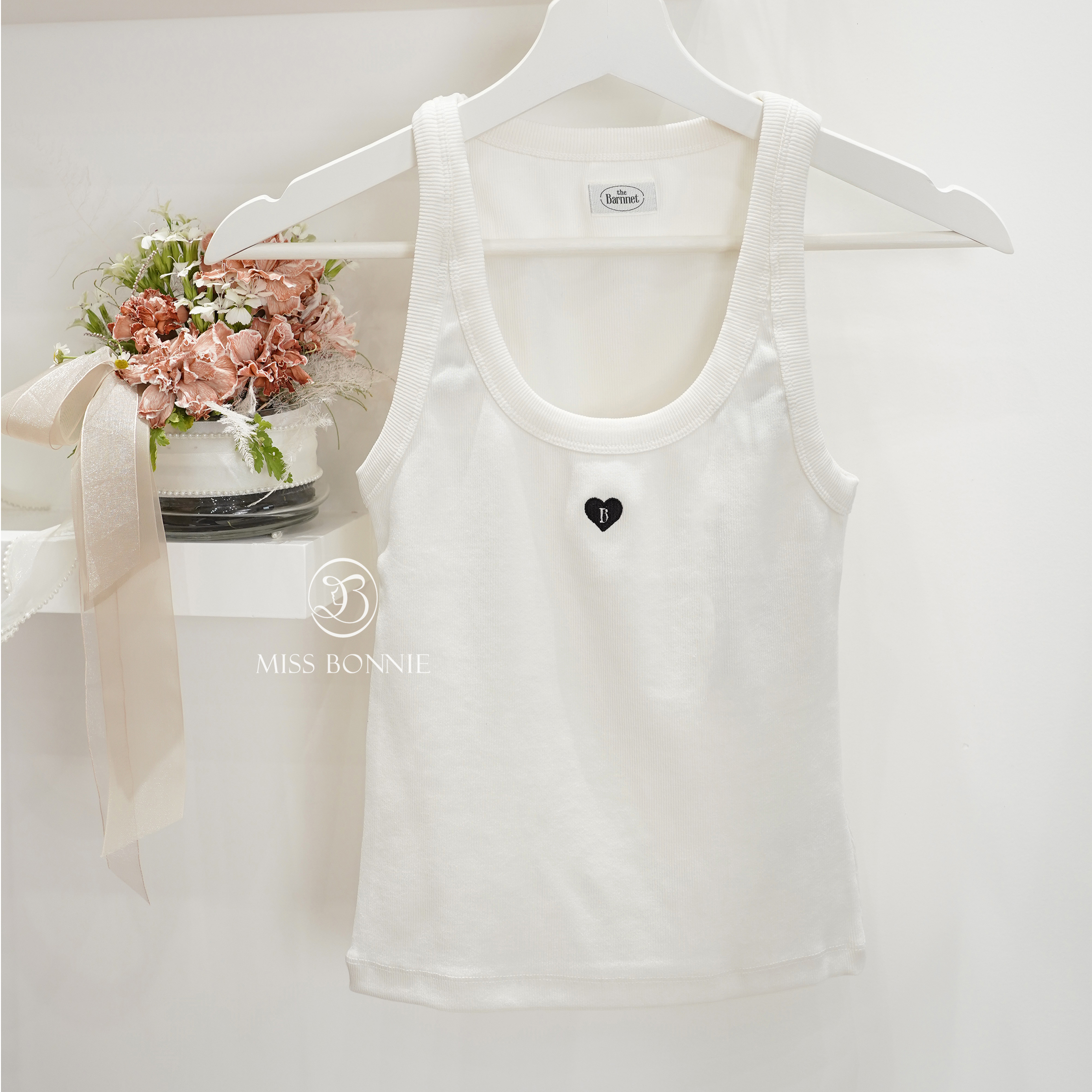 The Barnnet  B 標誌愛心羅紋背心